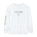 Lux Dei Long Sleeve Tee — "Light of God" Christian Shirt with Olive Branch Sleeve