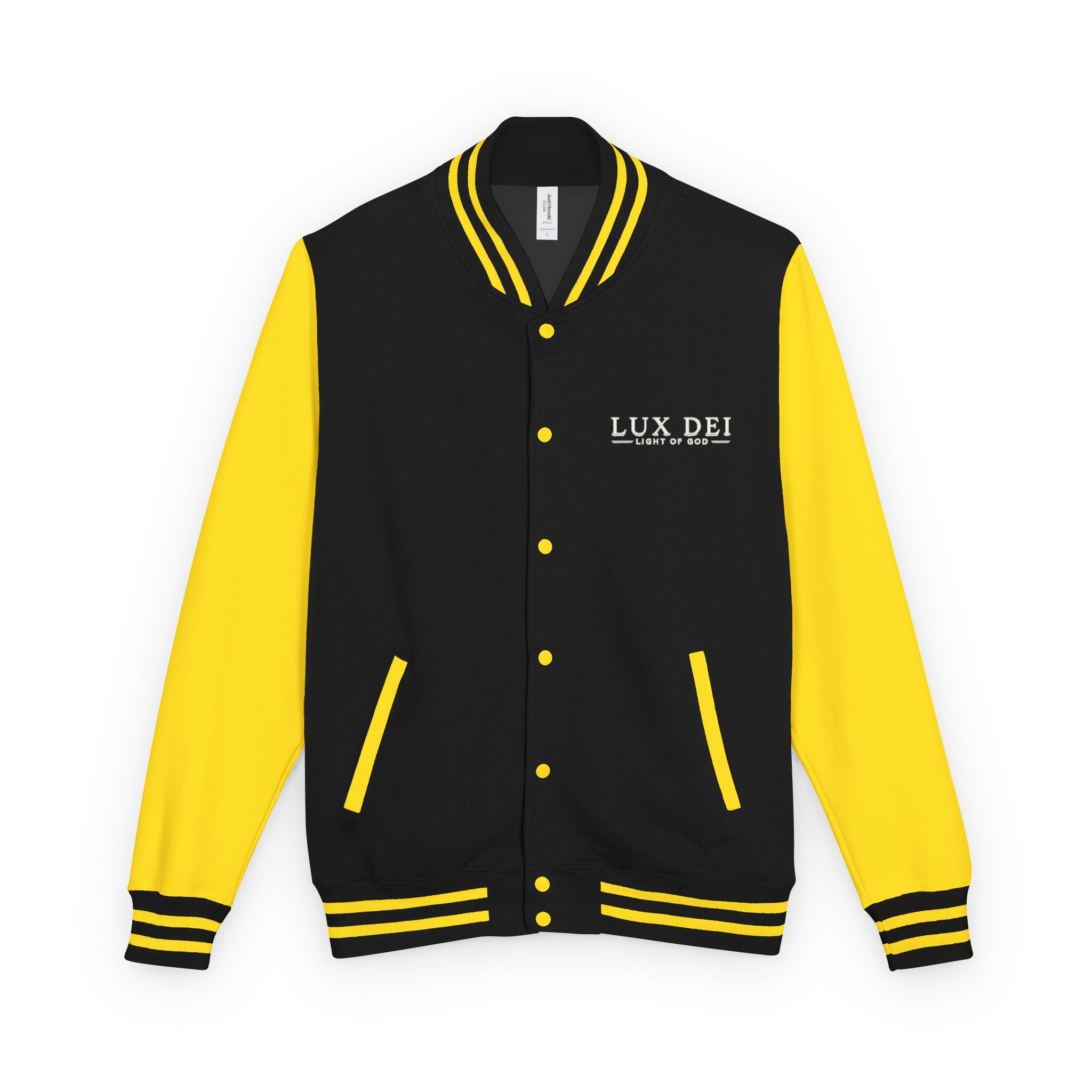 Lux Dei Letterman Jacket — 'Light of God' Red & White Varsity Jacket