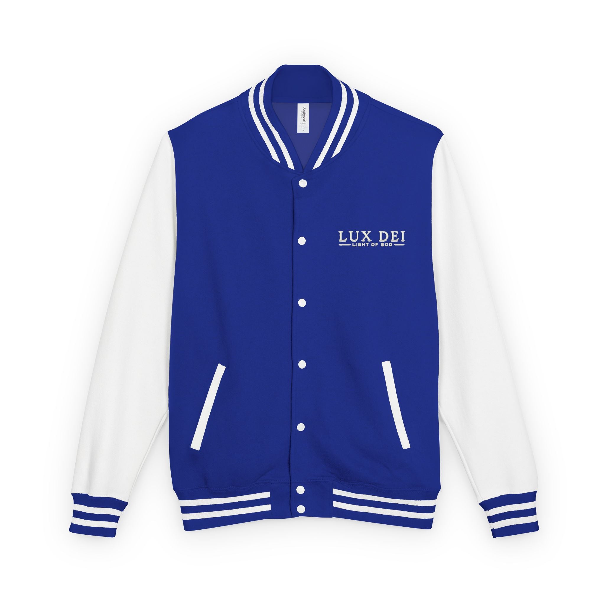 Lux Dei Letterman Jacket — 'Light of God' Red & White Varsity Jacket
