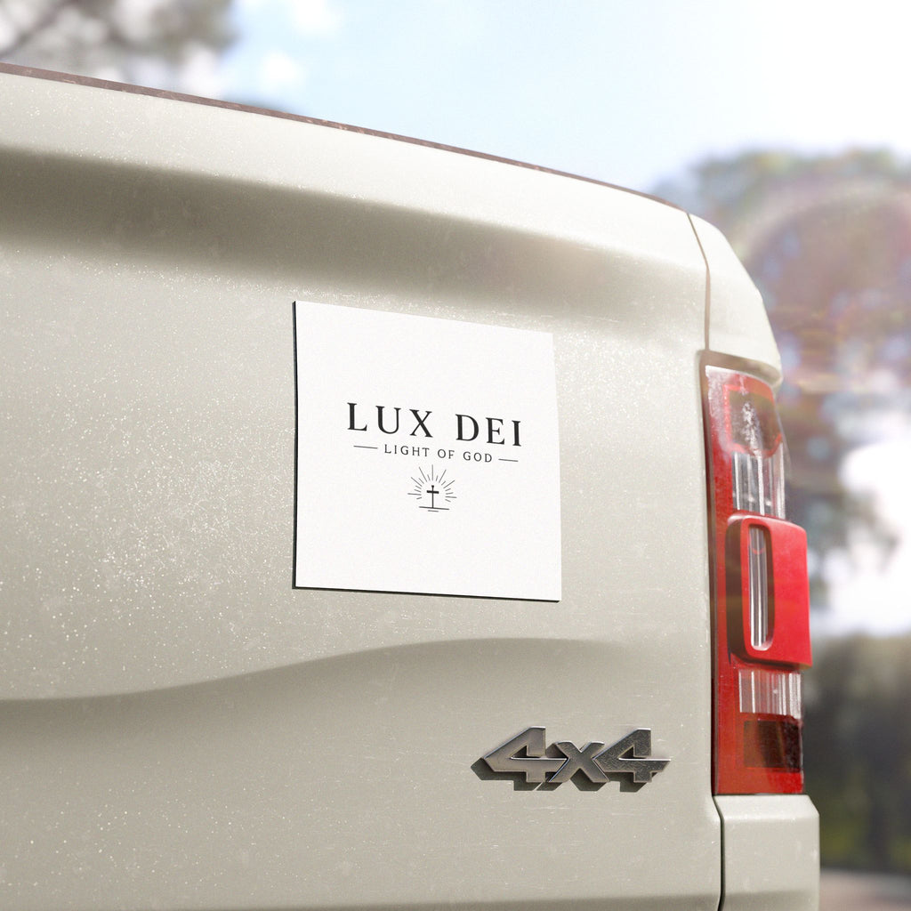 Car Magnet — Lux Dei “Light of God” Religious Cross Sticker for Vehicles