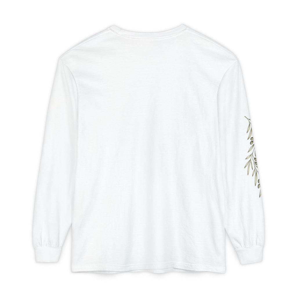 Lux Dei Long Sleeve Tee — "Light of God" Christian Shirt with Olive Branch Sleeve