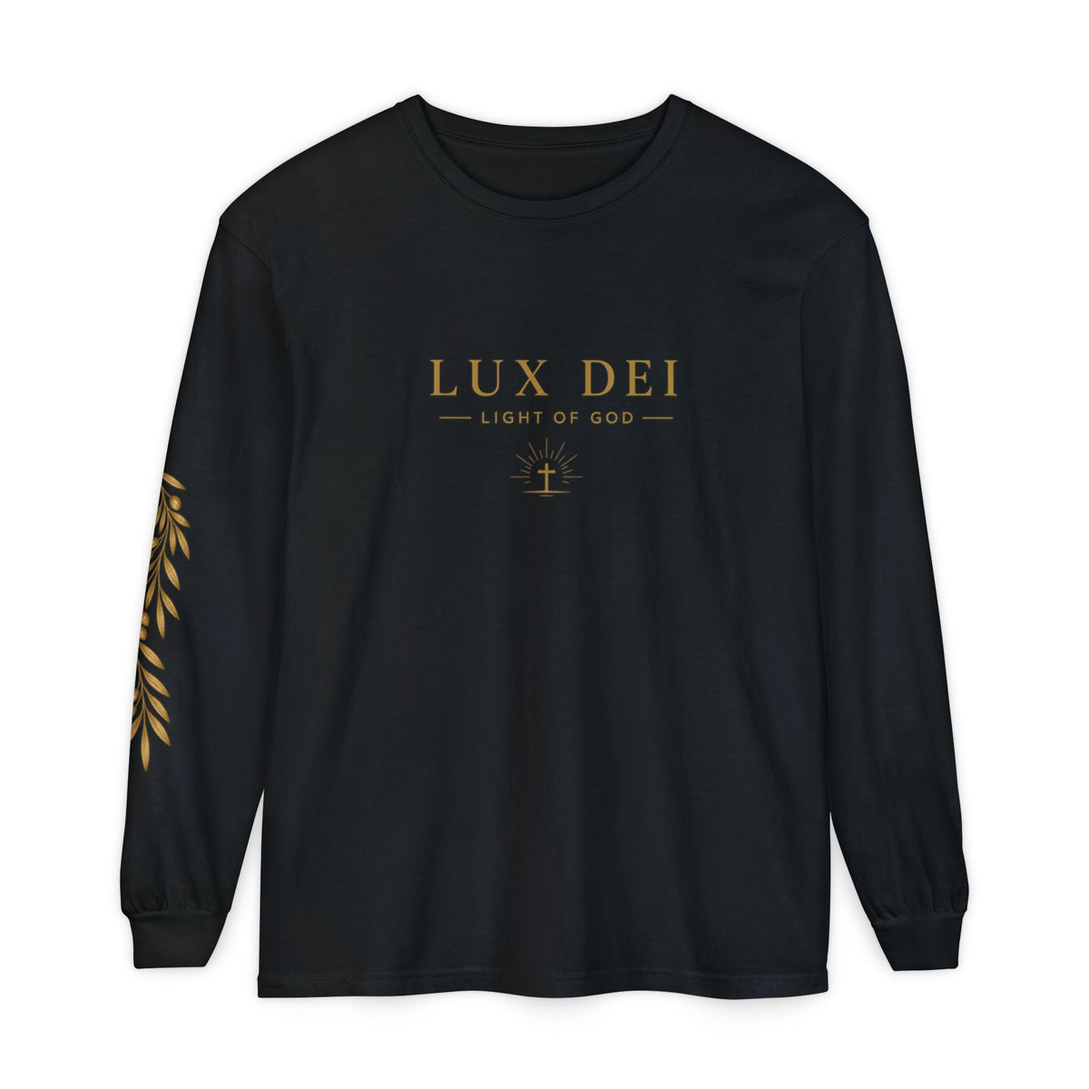 Lux Dei Gold Olive Branch Long Sleeve Tee