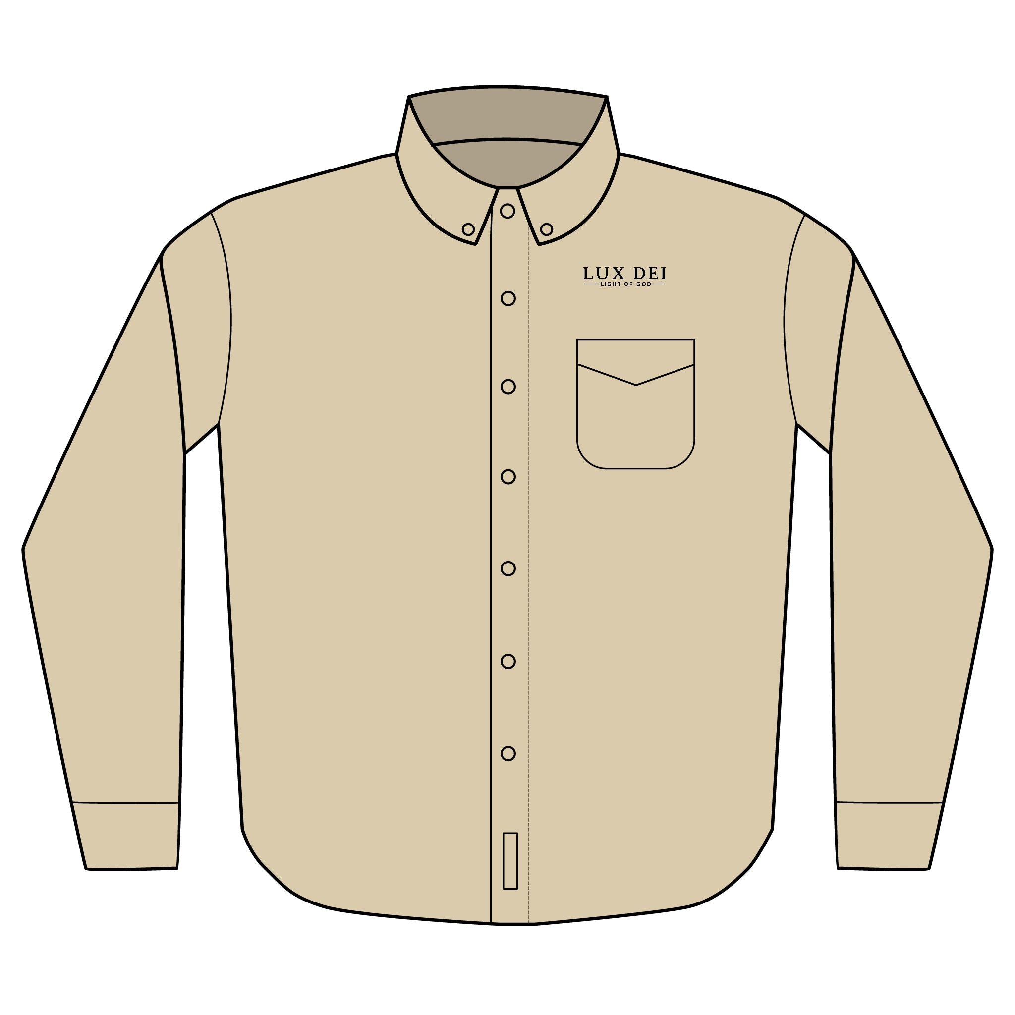 Lux Dei Port Authority Long-Sleeve Button-Up Shirt — "Light of God" Christian Men's Dress Shirt