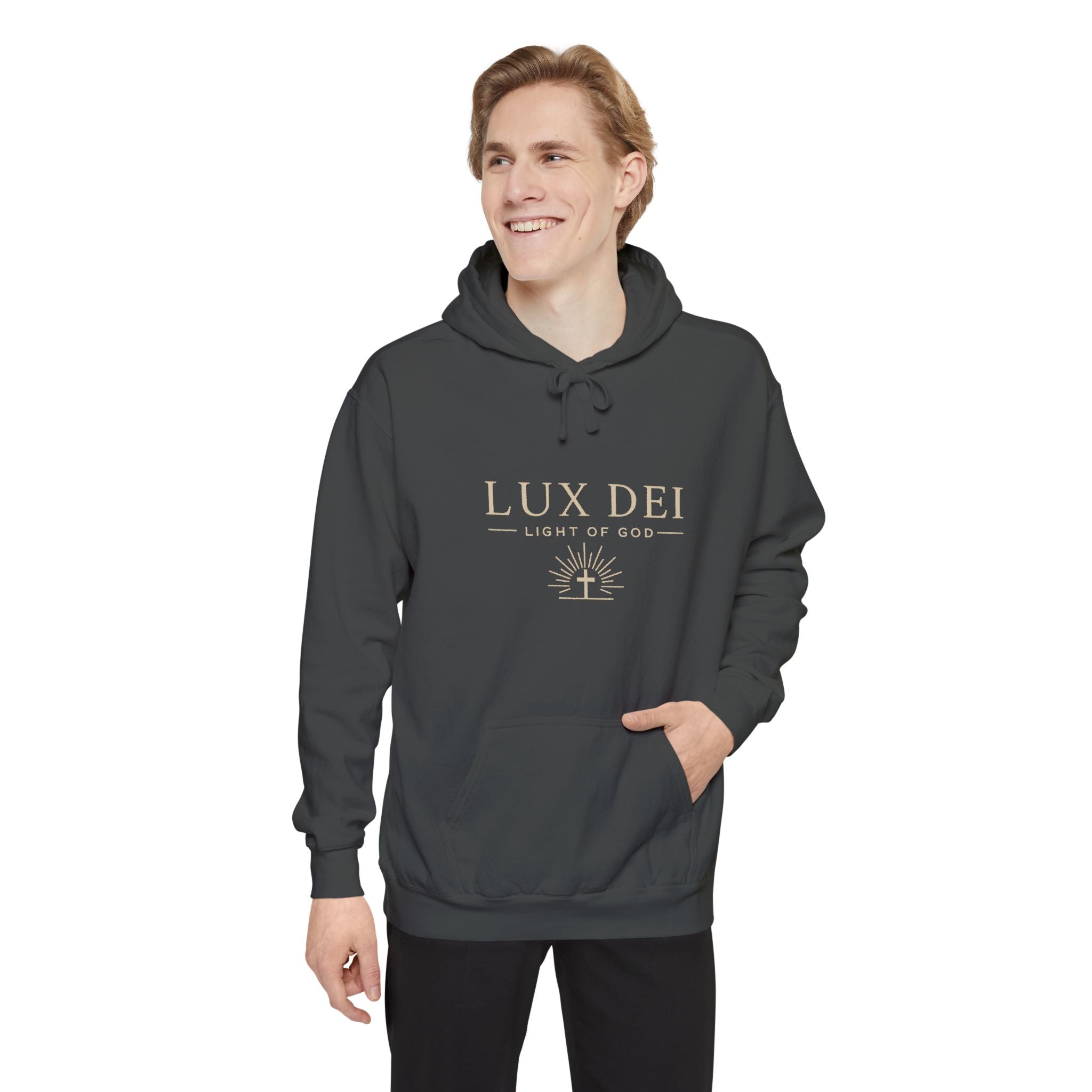 Lux Dei: Unisex Garment-Dyed Hoodie