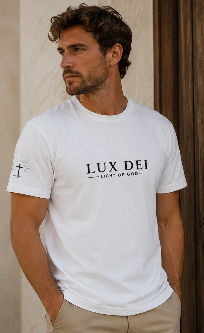 Lux Dei “Light of God” Tee — Christian Faith Graphic T-Shirt
