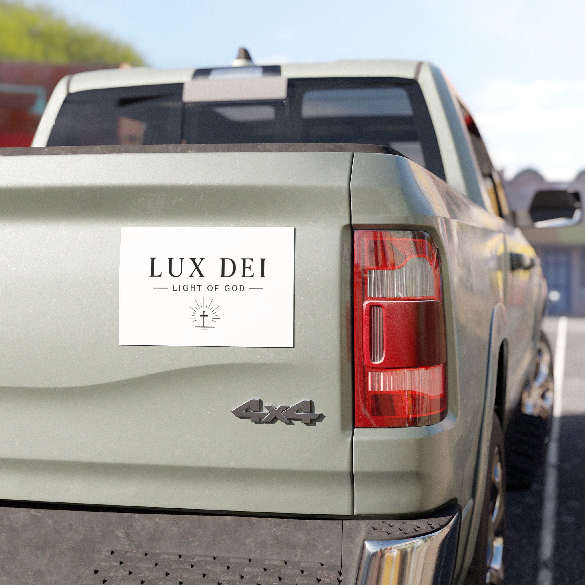 Car Magnet — Lux Dei “Light of God” Religious Cross Sticker for Vehicles