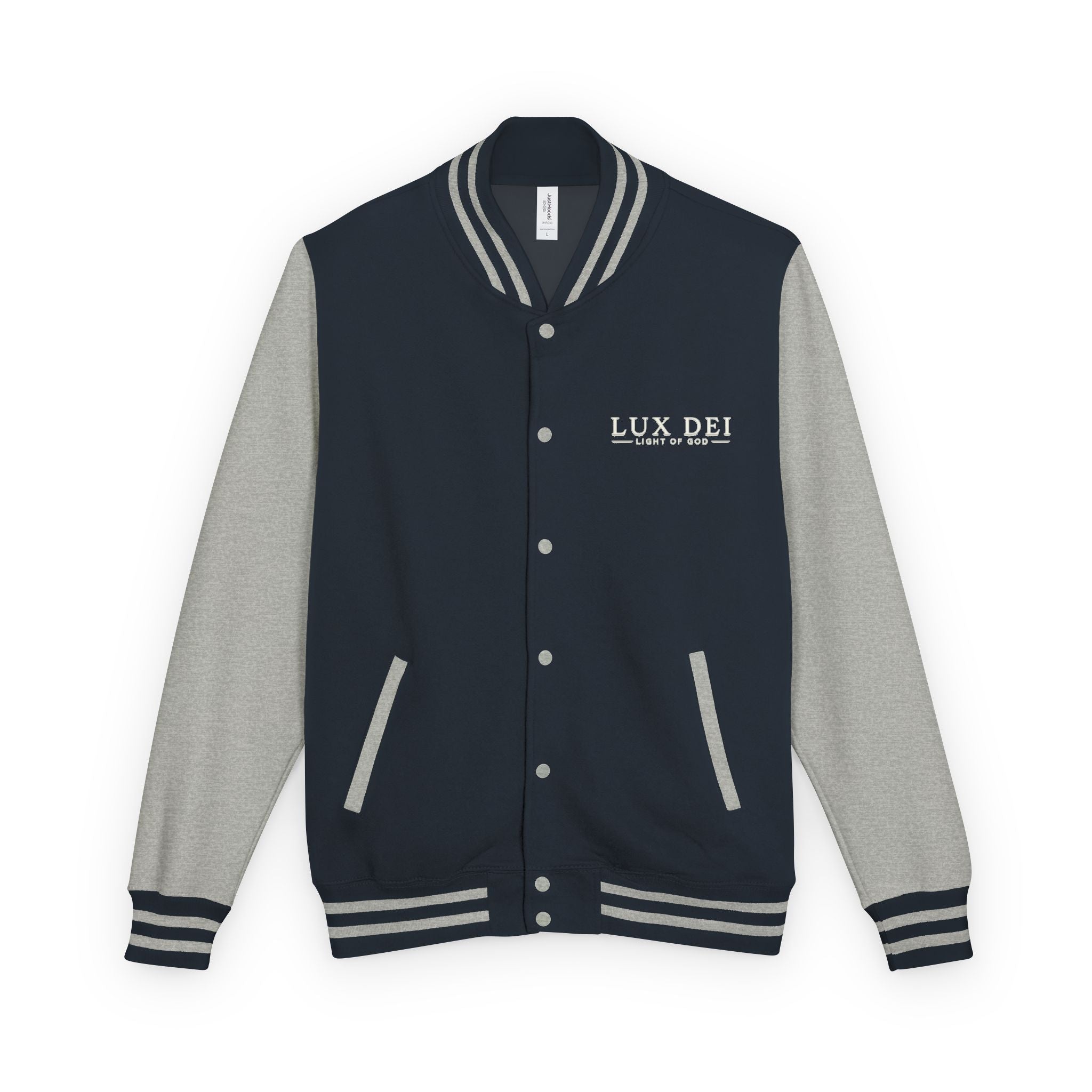 Lux Dei Letterman Jacket — 'Light of God' Red & White Varsity Jacket