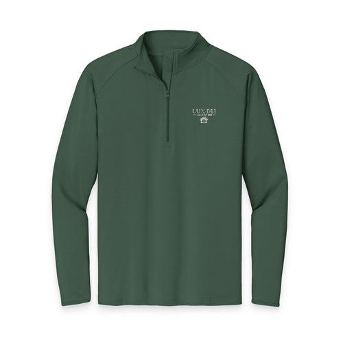 Embroidered 'Lux Dei' Quarter-Zip Pullover — Men's Performance Sport-Wick