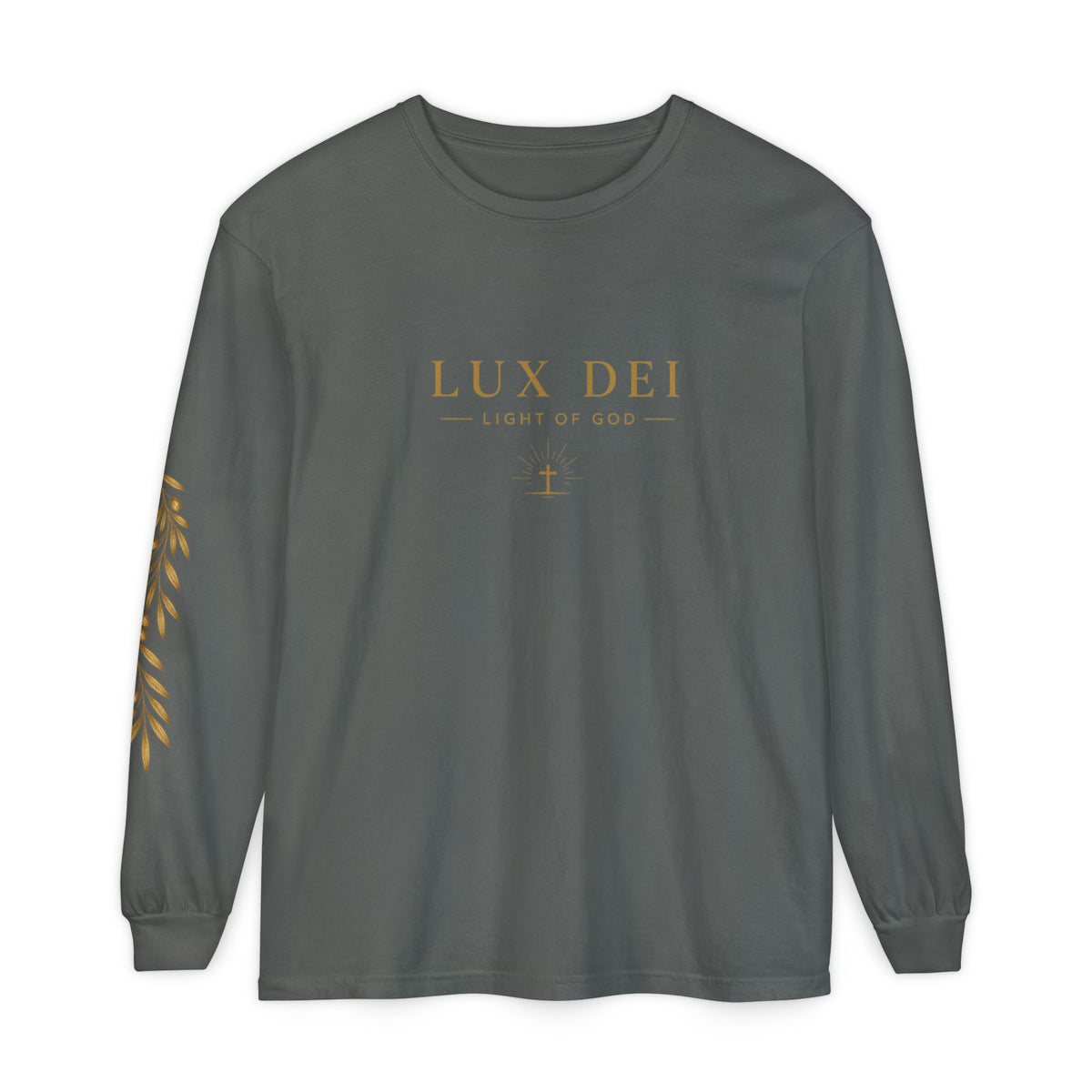 Lux Dei Gold Olive Branch Long Sleeve Tee