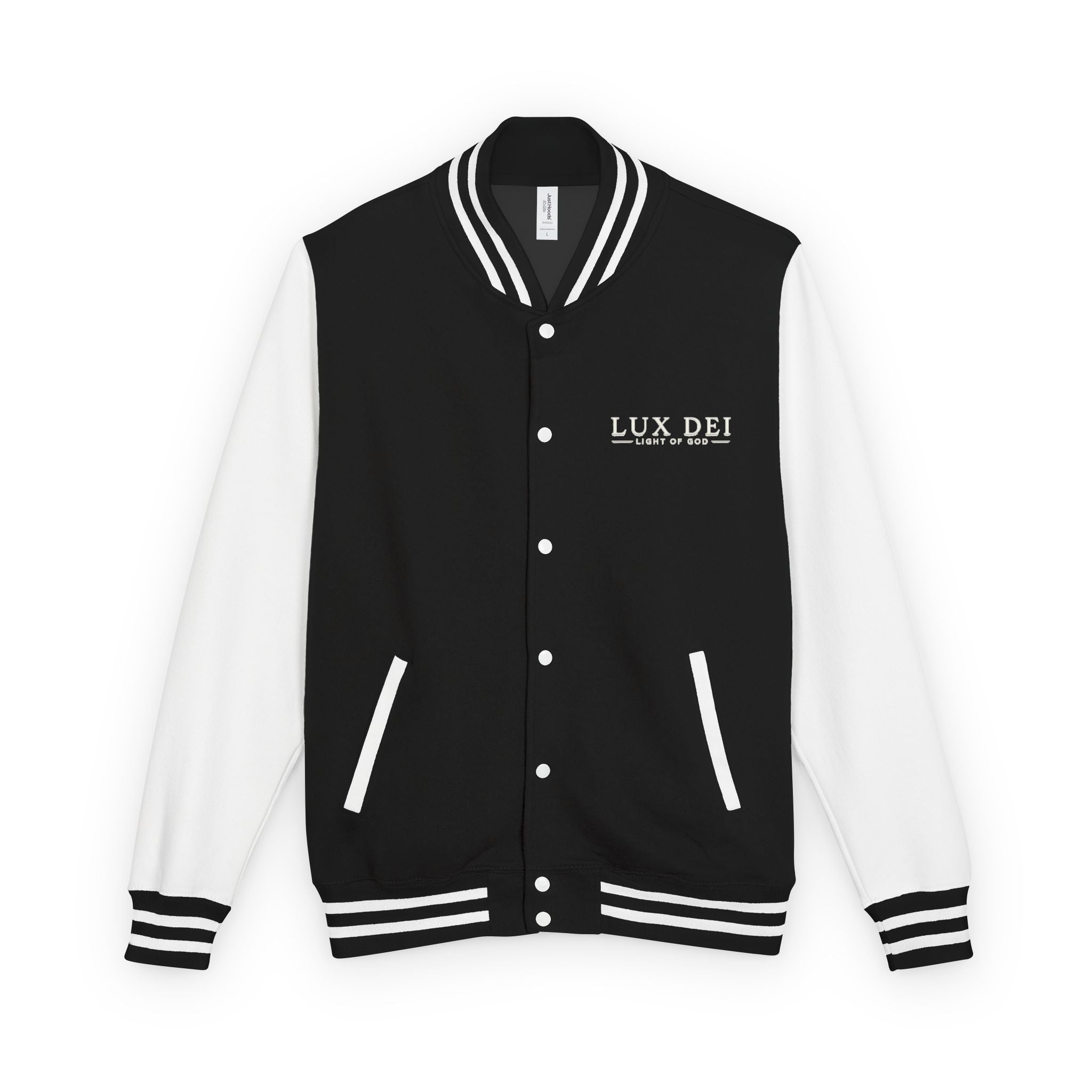 Lux Dei Letterman Jacket — 'Light of God' Red & White Varsity Jacket