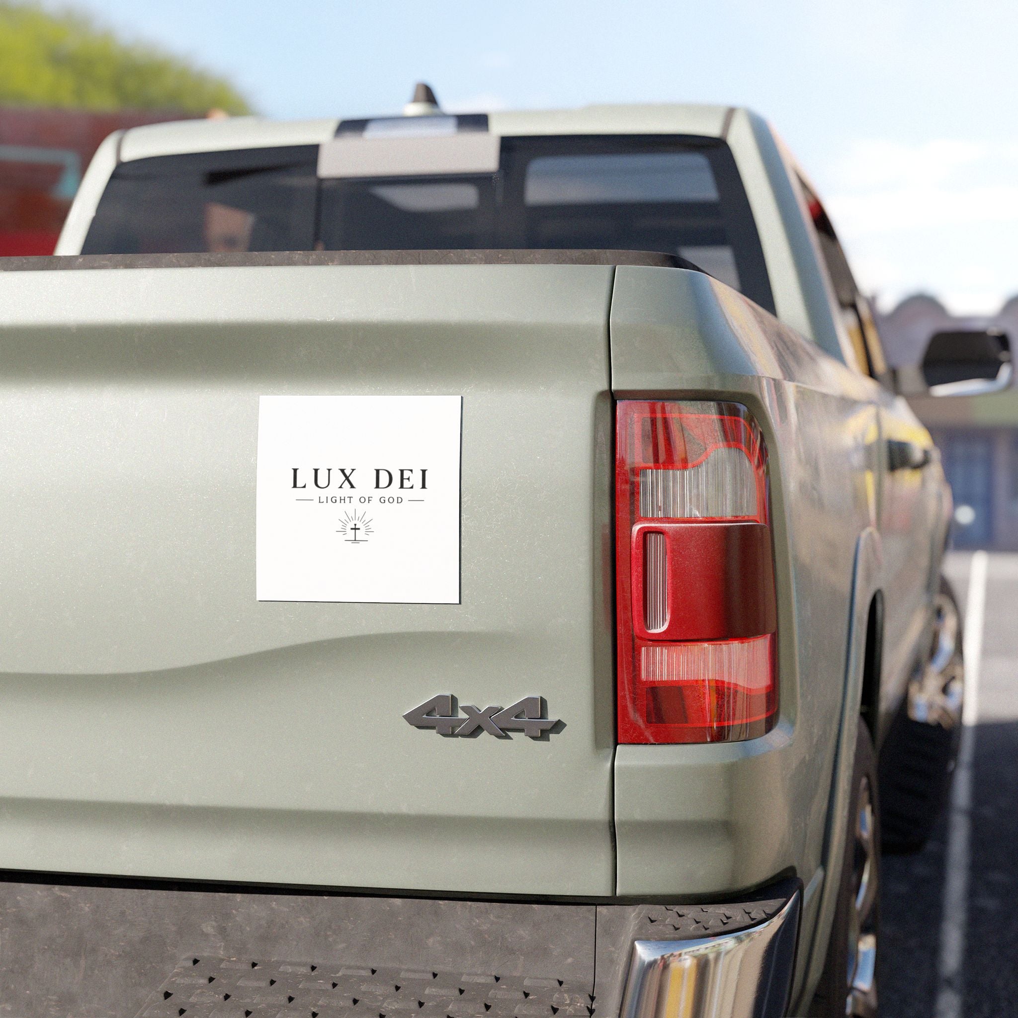 Car Magnet — Lux Dei “Light of God” Religious Cross Sticker for Vehicles