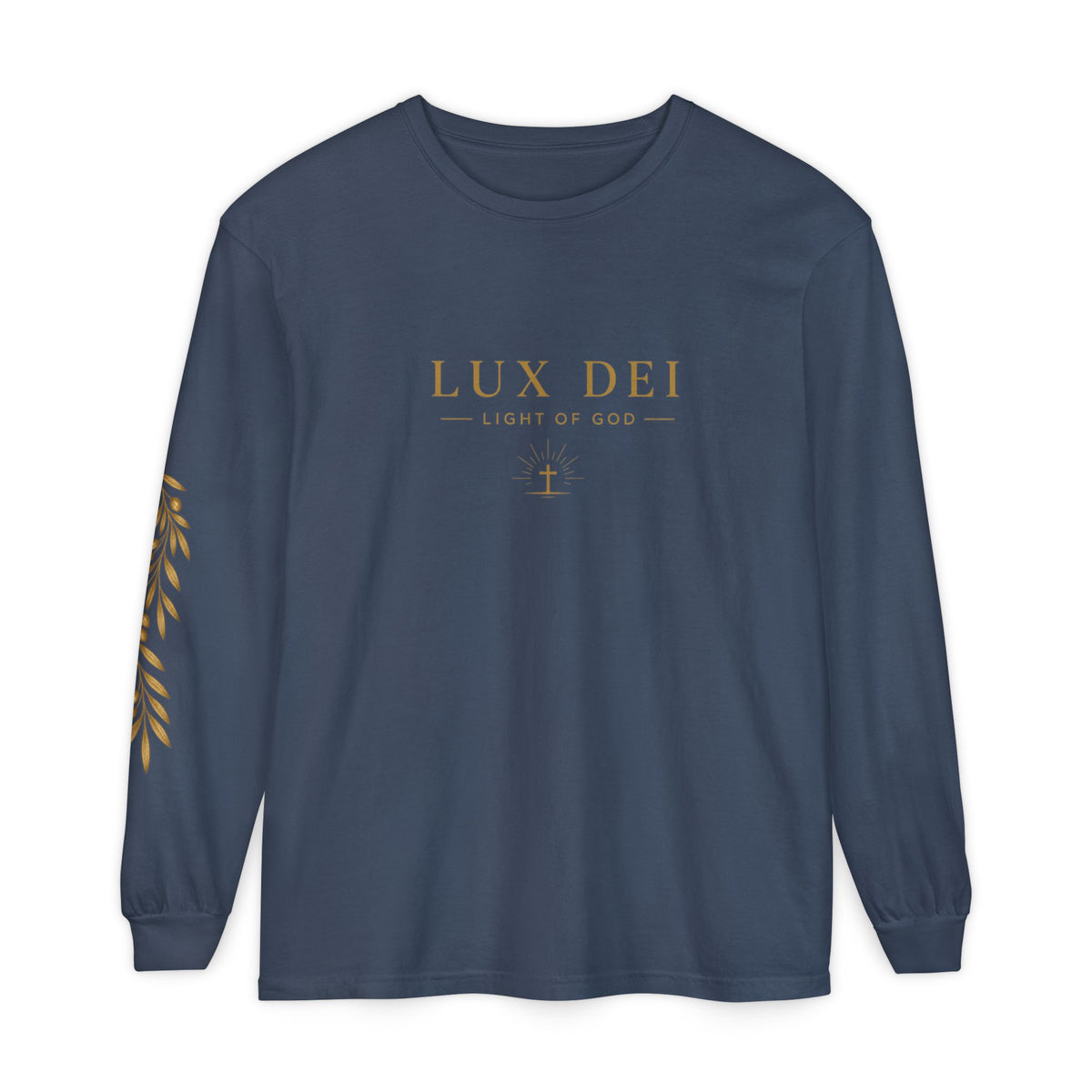 Lux Dei Gold Olive Branch Long Sleeve Tee